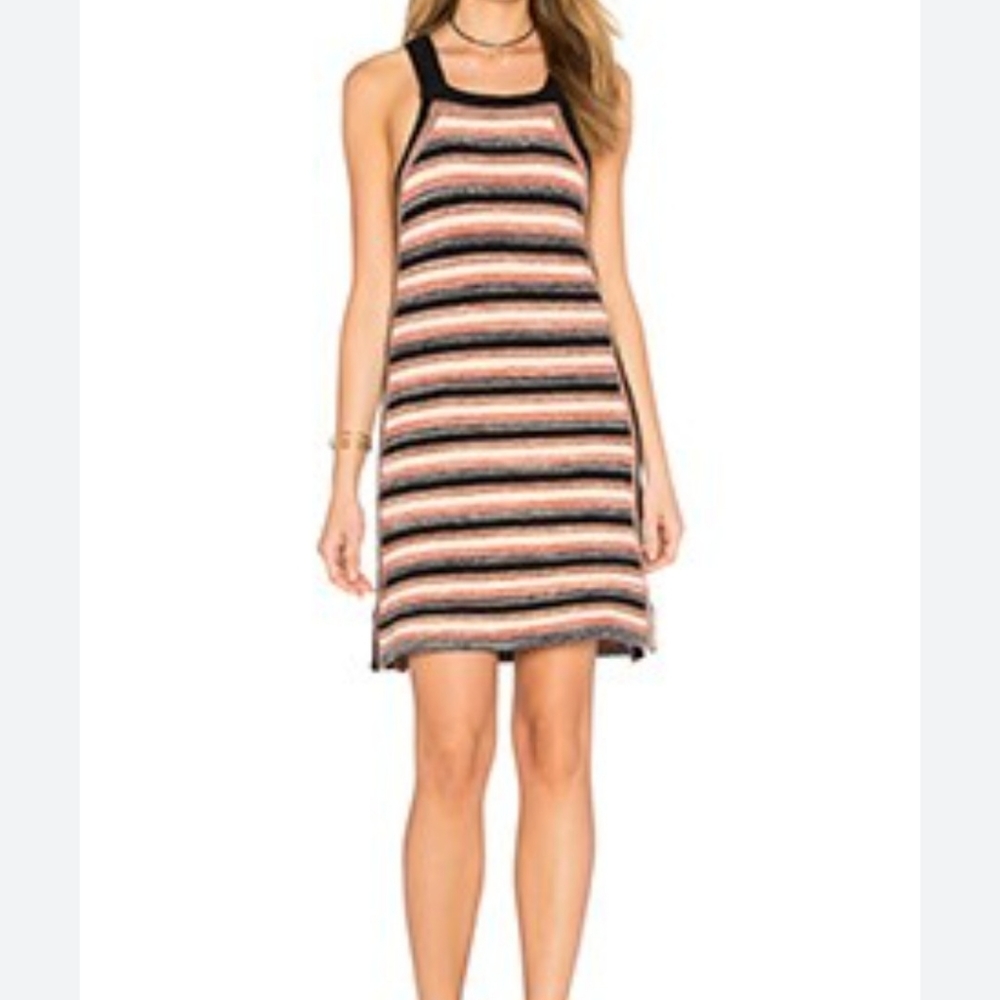 NWT Free People Retro Ruby Crochet Sweater Dress M Black Combo